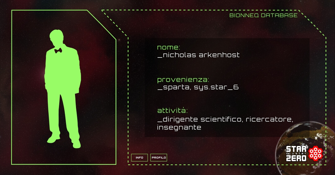 Nicholas Arkenhost - Scheda informativa Bionneq